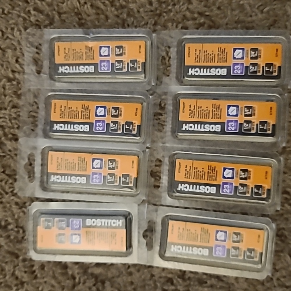 8 Bostitch 23 gauge pin nail packs